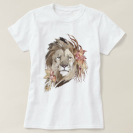 ライオン フラワープリントTシャツ Tシャツ