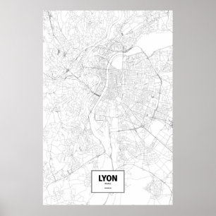 ライオン、フランス(白の黒) ポスター