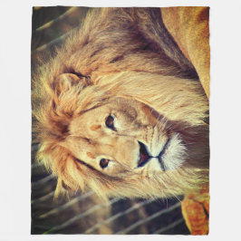 ライオン フリースブランケット