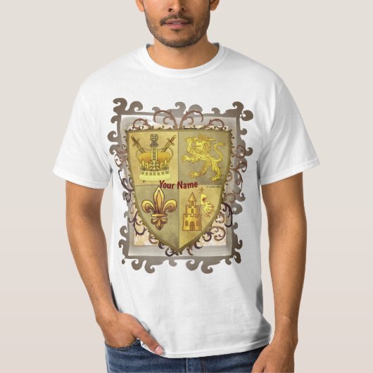 ライオン フルール デリス シールド 姓 Tシャツ (正面)
