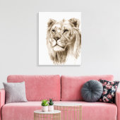 ライオン – プライド、スケッチ、スケッチアートなし キャンバスプリント (インサイチュ (リビング))