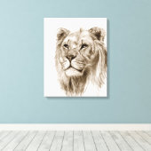 ライオン – プライド、スケッチ、スケッチアートなし キャンバスプリント (インサイチュ (ウッドフロア))
