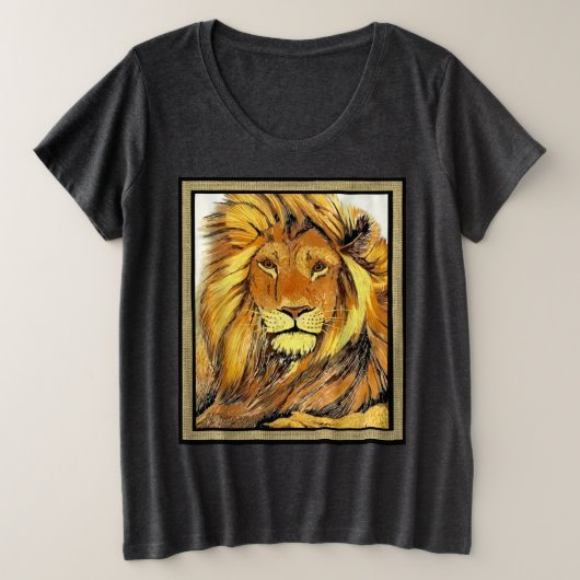 ライオン プラスサイズTシャツ (デザイン正面)
