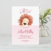 ライオン ベイビー バースデー 1歳 誕生日 招待状 (スタンド正面)