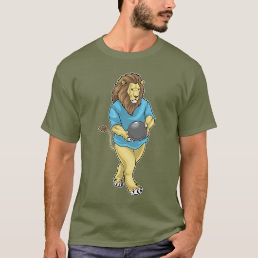 ライオン ボウリング ボウリングボール Tシャツ (正面)
