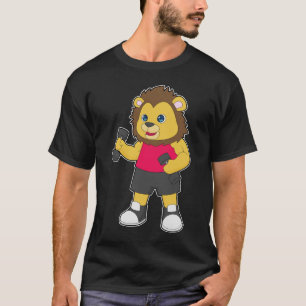 ライオン ボディービルダー ダンベル ボディビル Tシャツ
