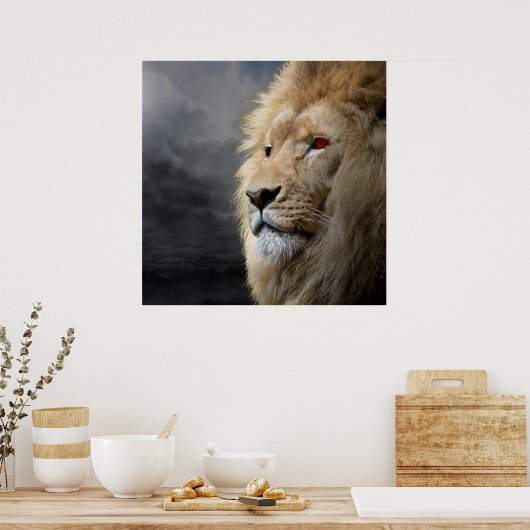 ライオン ポスター (キッチン)