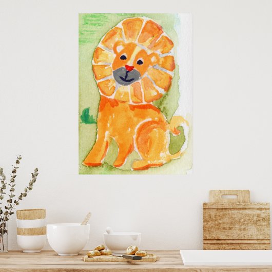 ライオン ポスター (キッチン)