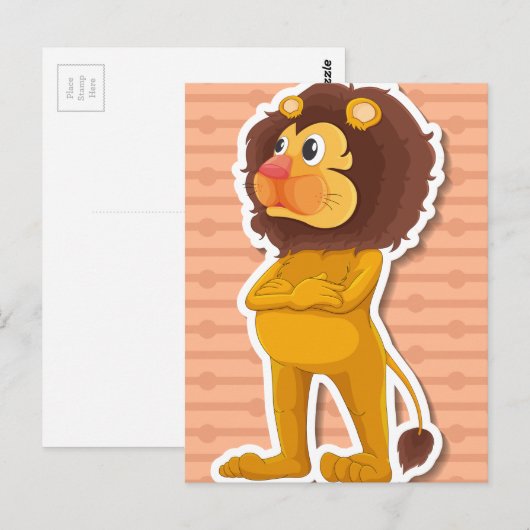 ライオン ポストカード (正面/裏面)