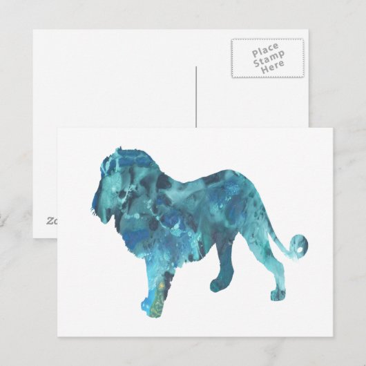 ライオン ポストカード (正面/裏面)