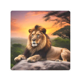 ライオン メタルプリント