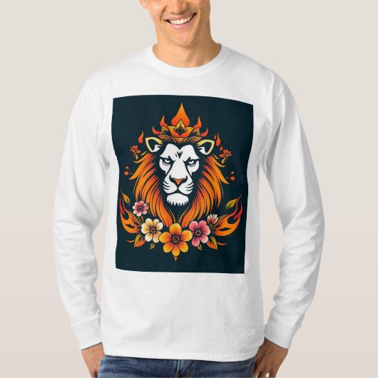 ライオン モダンアート Tシャツ (正面)
