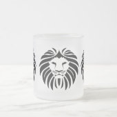 ライオン、ライオンマネ、プライド、サファリ フロストグラスマグカップ (中央)