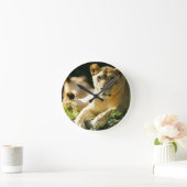 ライオン ラウンド壁時計 (ホーム)