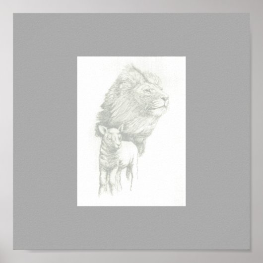 ライオン&ラムプリント ポスター (正面)