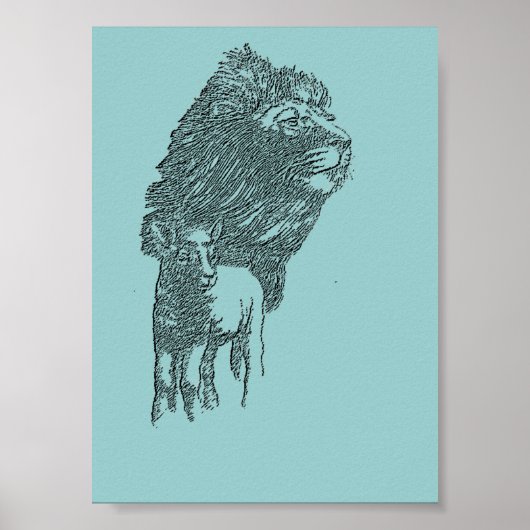 ライオン&ラムペンシルクラシックポスターアート ポスター (正面)