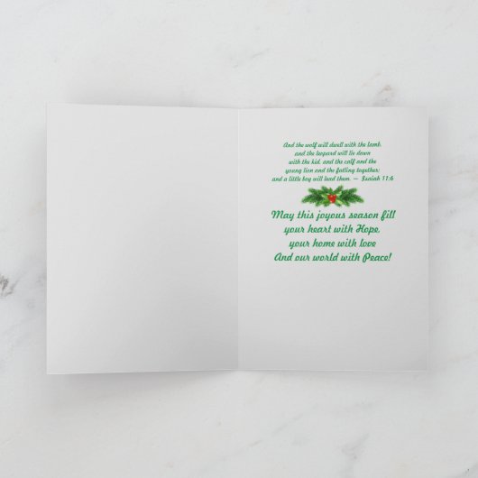 ライオン&ラム宗教クリスマスカード シーズンカード (内部)