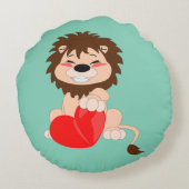 ライオン-円形の装飾用クッション(16") ラウンドクッション (裏面)