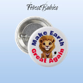 ライオン、再び地球を素晴らし作る、かわいい環境 缶バッジ