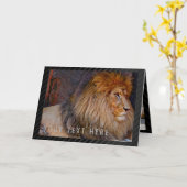 ライオン [動物] カード (黄色い花)