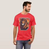 ライオン 動物 サファリ ライオン ギフト Tシャツ (正面フル)