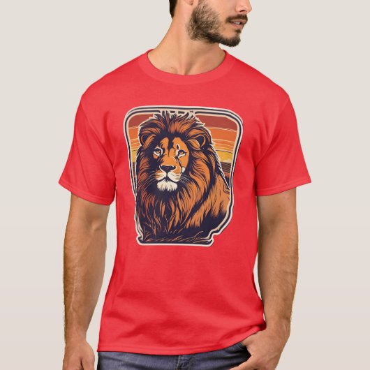 ライオン 動物 サファリ ライオン ギフト Tシャツ (正面)