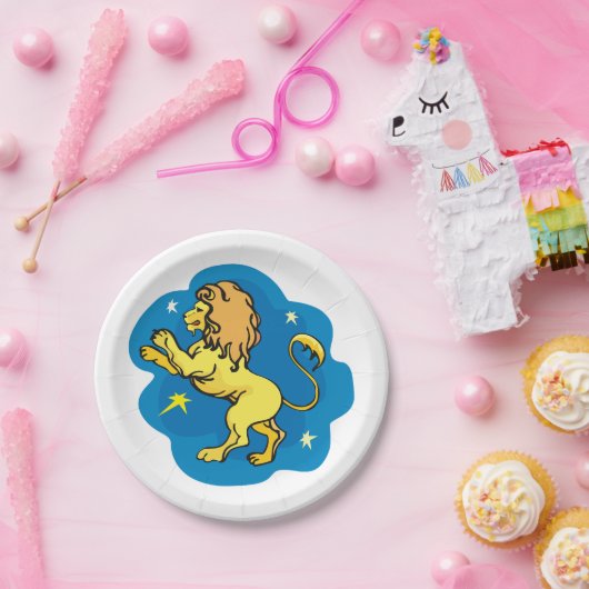 ライオン〔占星術の〕十二宮図 ペーパープレート (パーティー)