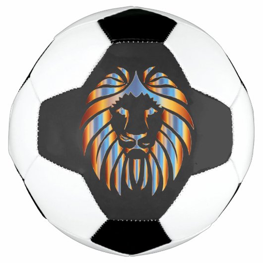 ライオン,大きな猫,色とりどりのデザイン サッカーボール (正面)