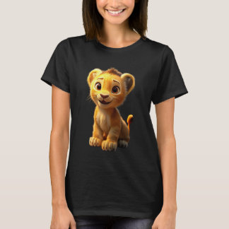ライオン 大きな猫 若い かわいい ライオン ライオン たてがみ 愛 野生 Tシャツ