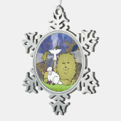 ライオン、子ヒツジおよび鳩 スノーフレークピューターオーナメント (右)