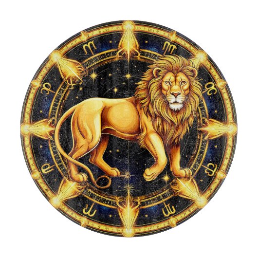 🦁 ライオン 星座 天体 星柄 ギフト 🦁 カッティングボード (正面)