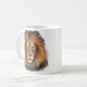 ライオン 水彩 レオ 王 サファリ 動物 ジャングル 猫 コーヒーマグカップ (正面左)