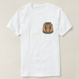 ライオン 水彩 レオ 王 サファリ 動物 ジャングル 猫 Tシャツ