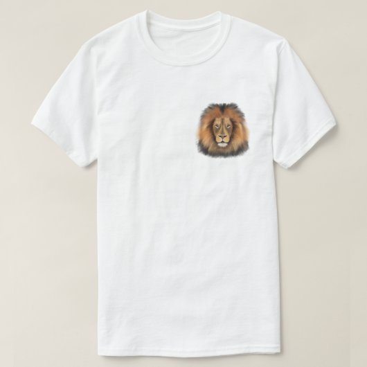 ライオン 水彩 レオ 王 サファリ 動物 ジャングル 猫 Tシャツ (デザイン正面)