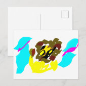 ライオン 波 アート ポストカード (正面/裏面)