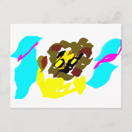 ライオン 波 アート ポストカード