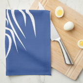 ライオン – 白 – 青 キッチンタオル (四つ折り)