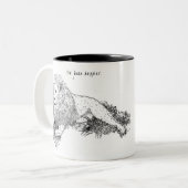 ライオン、私はよりずっと幸せな、動物のマグです ツートーンマグカップ (正面左)