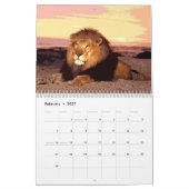 ライオン – 野生動物と大きな猫の壁 カレンダー (2月 2027)