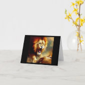 ライオン(10)野良猫 カード (黄色い花)