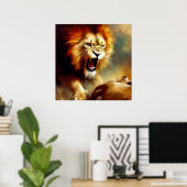 ライオン(10)野良猫 ポスター (ホームオフィス)