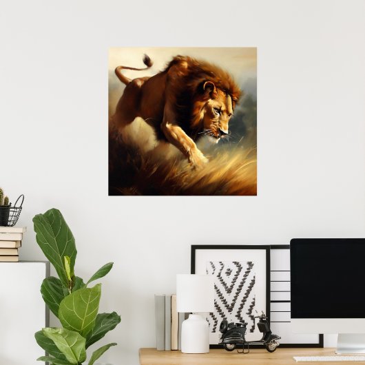 ライオン(12)野良猫 ポスター (ホームオフィス)