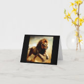 ライオン(1)野良猫 カード (黄色い花)