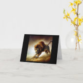 ライオン(7)野良猫 カード (黄色い花)