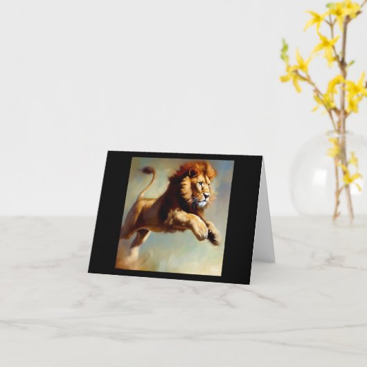 ライオン(8)野良猫 カード (黄色い花)