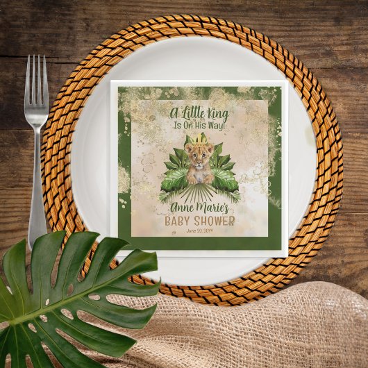 ライオンCub小さな王が彼の方法で赤ちゃんシャワー スタンダードカクテルナプキン