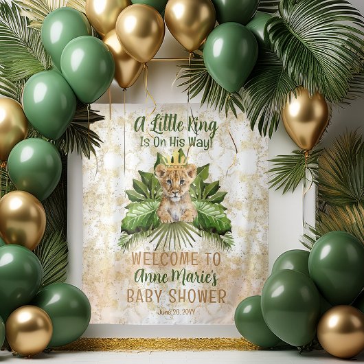 ライオンCub小さな王が彼の方法で赤ちゃんシャワー タペストリー