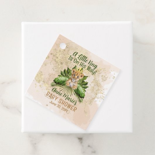 ライオンCub小さな王が彼の方法で赤ちゃんシャワー フェイバータグ (インサイチュ)