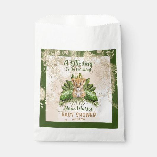 ライオンCub小さな王が彼の方法で赤ちゃんシャワー フェイバーバッグ (正面)