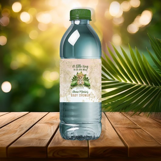 ライオンCub小さな王が彼の方法で赤ちゃんシャワー ペットボトルラベル